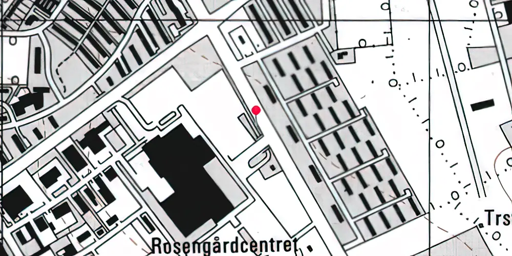 Historisk kort over Rosengårdcentret Letbanestation