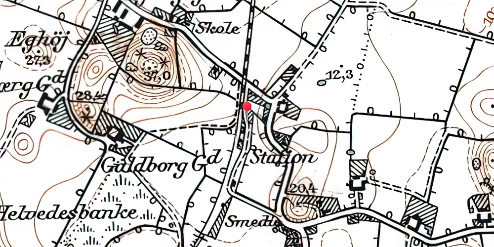 Historisk kort over Illebølle Station Historisk kort over Illebølle Station