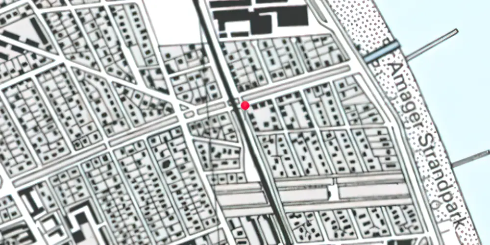 Historisk kort over Amager Strand Metrostation Historisk kort over Amager Strand Metrostation