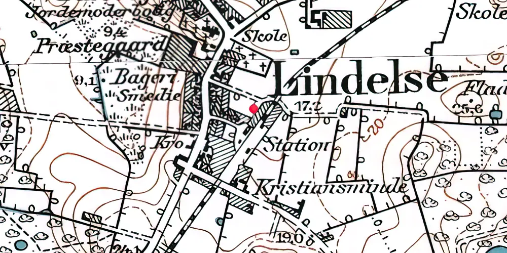 Historisk kort over Lindelse Station Historisk kort over Lindelse Station