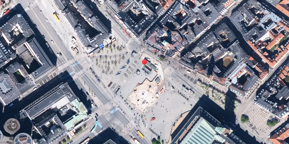 Historisk kort over Rådhuspladsen Metrostation