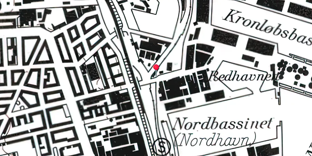 Historisk kort over Nordhavn Metrostation Historisk kort over Nordhavn Metrostation
