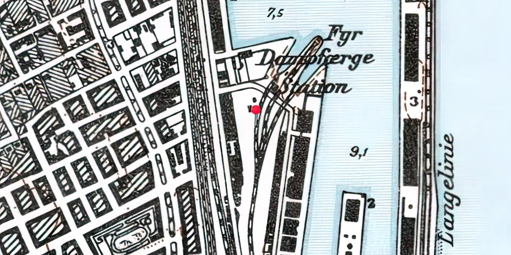 Historisk kort over Frihavnens Station Historisk kort over Frihavnens Station