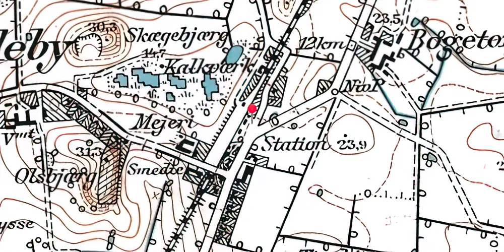 Historisk kort over Kædeby Station Historisk kort over Kædeby Station