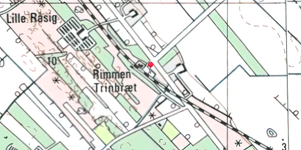 Historisk kort over Rimmen Trinbræt Historisk kort over Rimmen Trinbræt