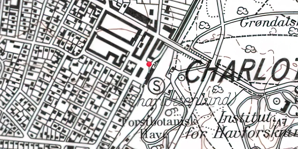 Historisk kort over Charlottenlund Station