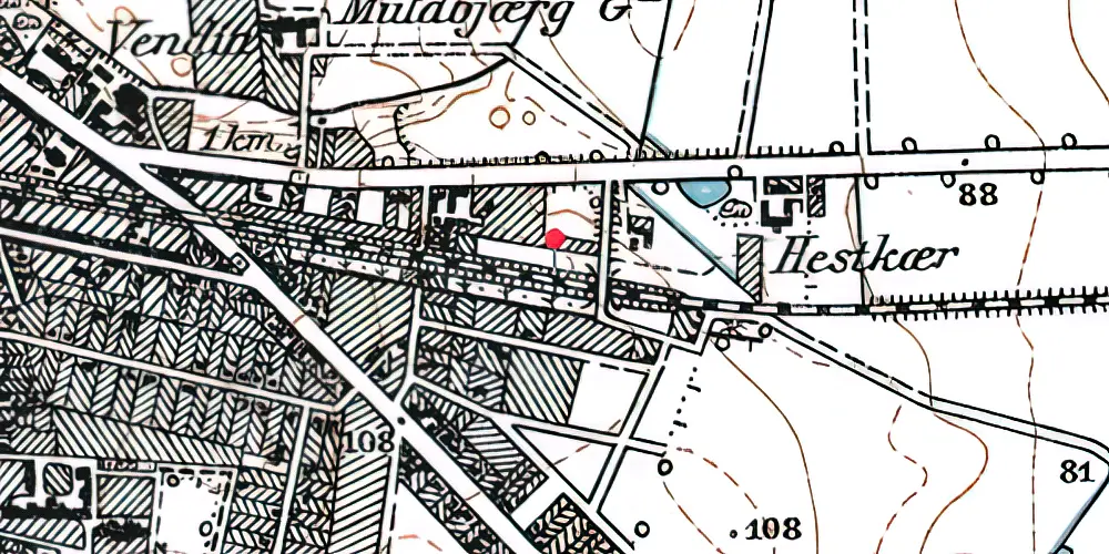 Historisk kort over Hjørring Øst Station Historisk kort over Hjørring Øst Station