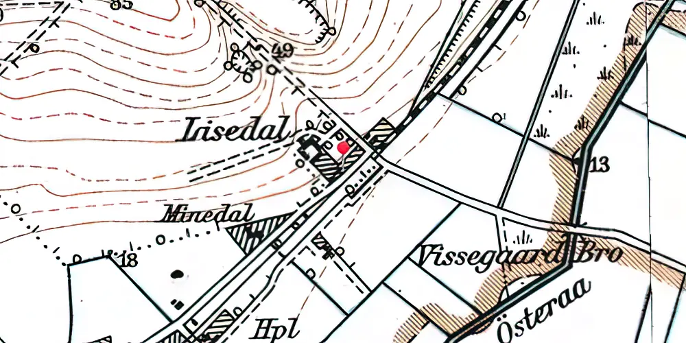 Historisk kort over Skalborg Station [1950-1972]