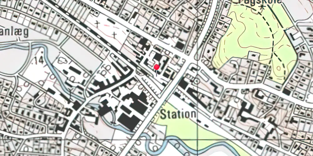 Historisk kort over Hadsten Station Historisk kort over Hadsten Station