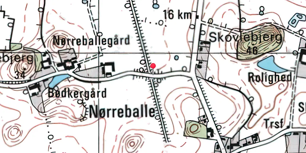 Historisk kort over Nørreballevejen Trinbræt Historisk kort over Nørreballevejen Trinbræt