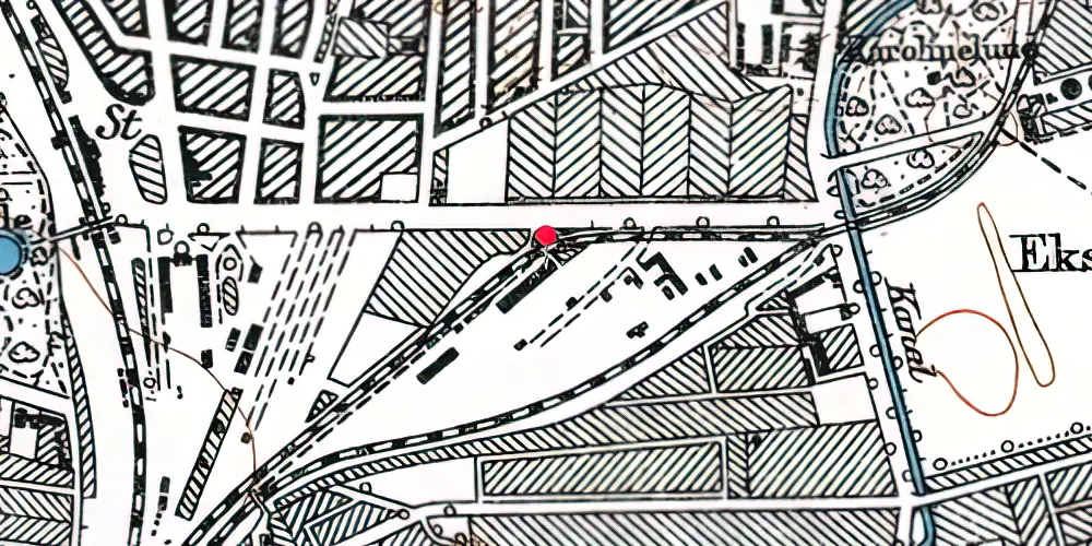 Historisk kort over Aalborg Privatbane Godsbanegård Historisk kort over Aalborg Privatbane Godsbanegård