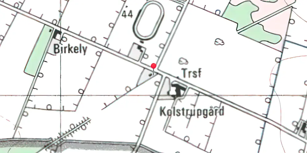 Historisk kort over Kolstrupgaard Trinbræt med Sidespor Historisk kort over Kolstrupgaard Trinbræt med Sidespor