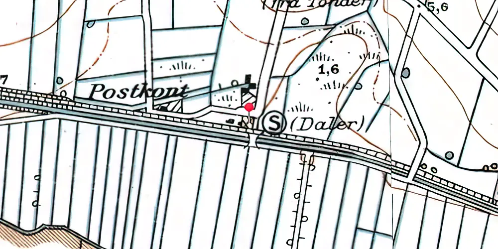 Historisk kort over Dahler-Østerby Station [1892-1925]