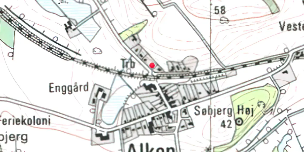 Historisk kort over Alken Holdeplads [1903-1961]