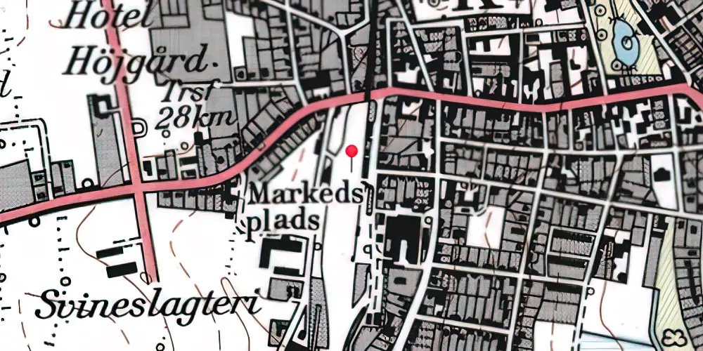 Historisk kort over Aars Privatbanestation Historisk kort over Aars Privatbanestation