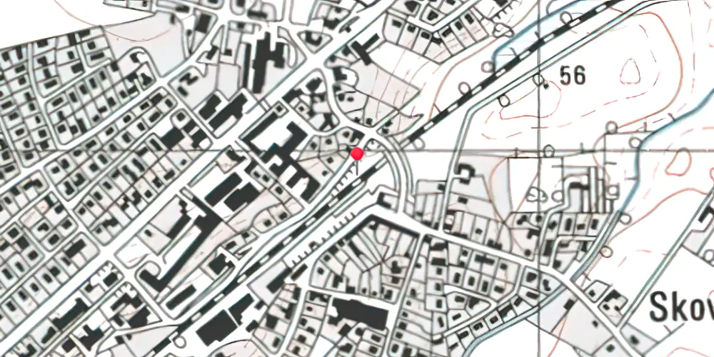 Historisk kort over Hørning Trinbræt [1977-1979]