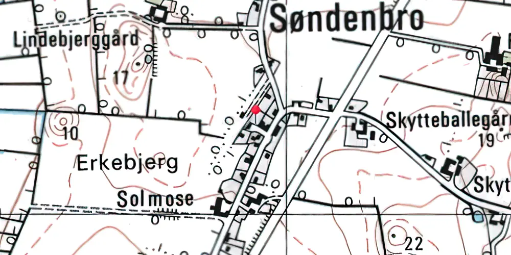 Historisk kort over Søndenbro Station Historisk kort over Søndenbro Station