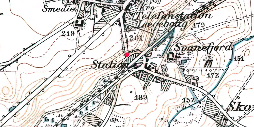 Historisk kort over Hørning Teknisk Station [1979-2003]