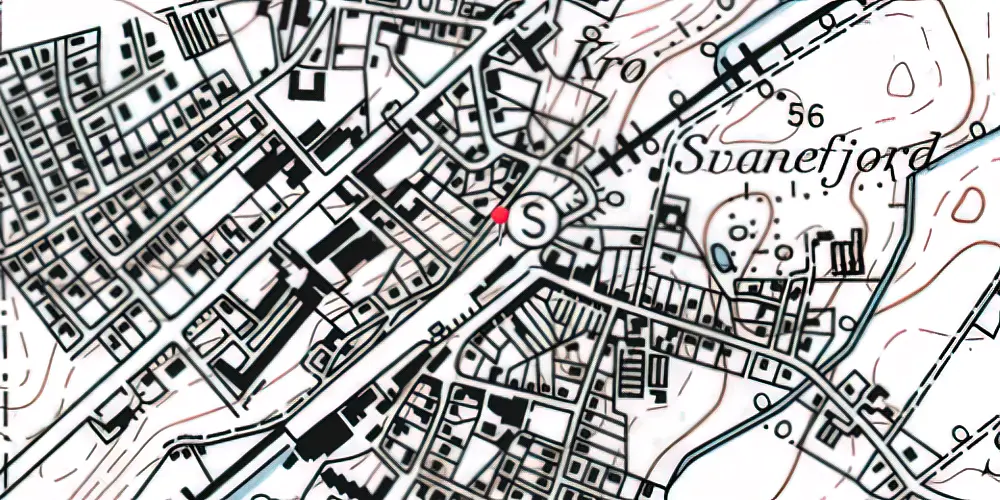 Historisk kort over Hørning Teknisk Station [1979-2003]