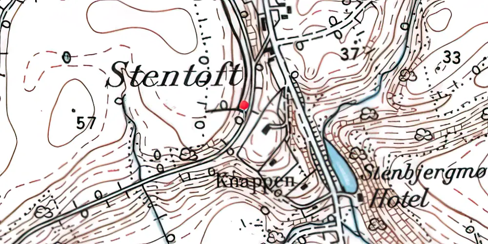 Historisk kort over Knappen Billetsalgssted [1901-1902]