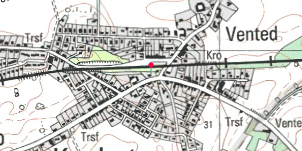 Historisk kort over Knabstrup Privat Holdeplads med sidespor [1876-1881]