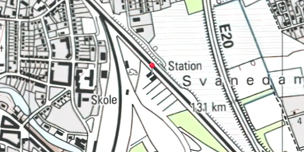 Historisk kort over Nyborg Station Historisk kort over Nyborg Station