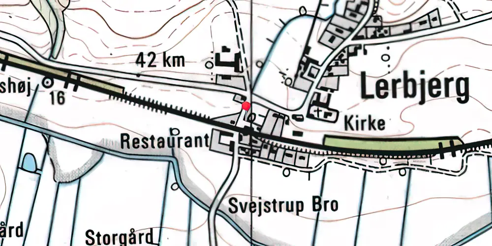 Historisk kort over Lerbjerg Station [1876-1972]