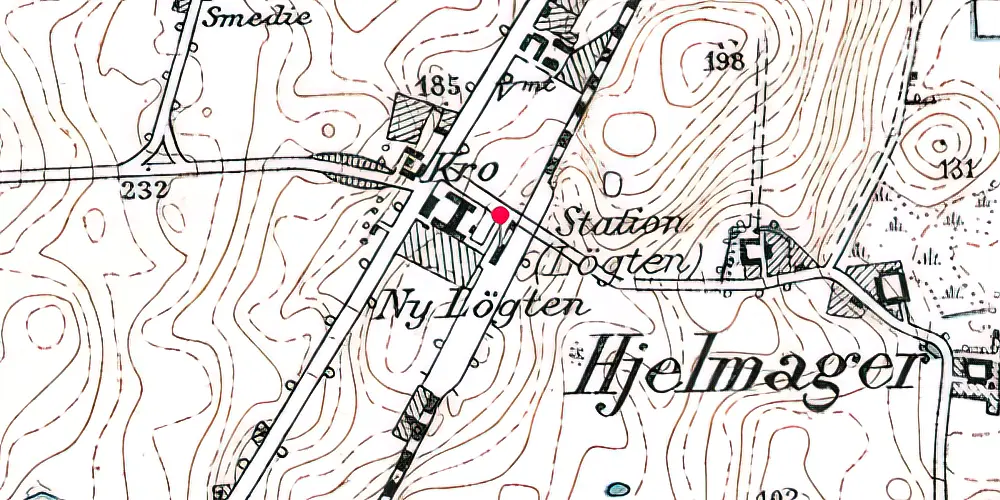 Historisk kort over Løgten Letbanestation Historisk kort over Løgten Letbanestation