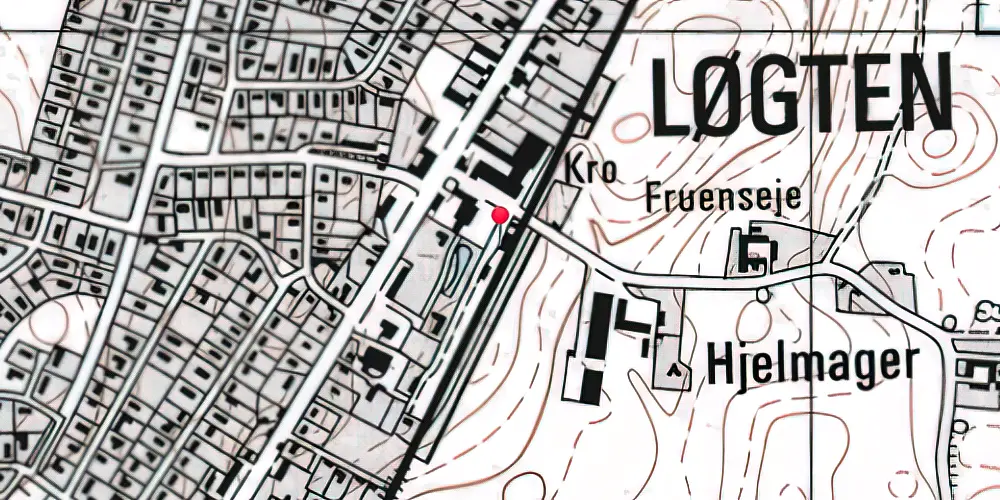 Historisk kort over Løgten Letbanestation