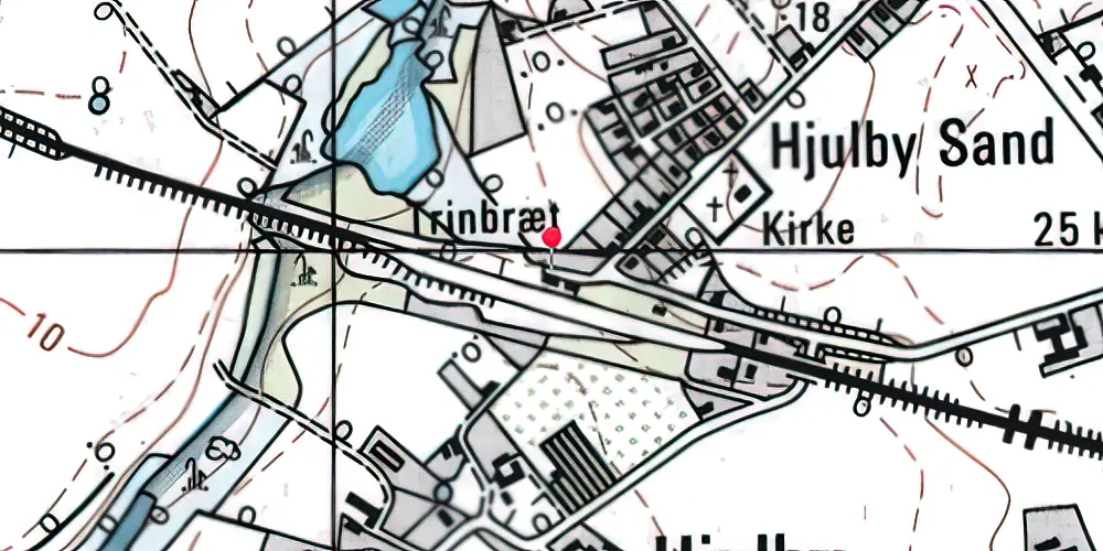 Historisk kort over Hjulby Station Historisk kort over Hjulby Station