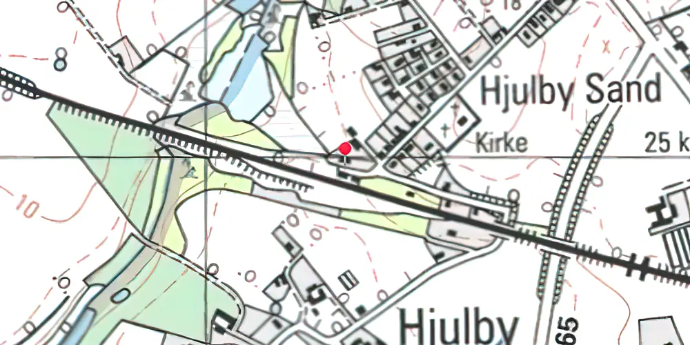 Historisk kort over Hjulby Station Historisk kort over Hjulby Station