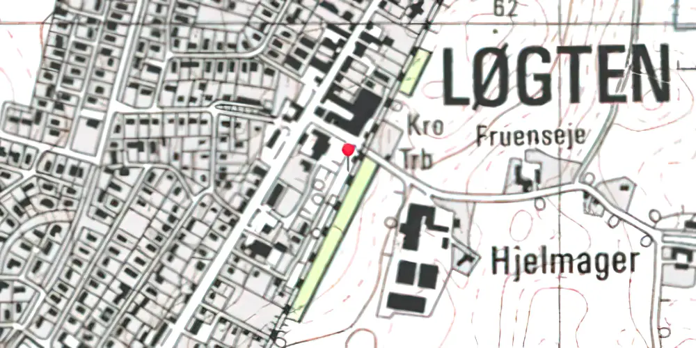 Historisk kort over Løgten Trinbræt med Sidespor [1968-1969]