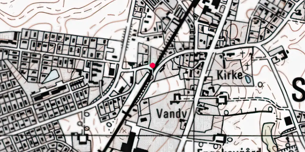 Historisk kort over Skødstrup Billetsalgssted [1968-1968]