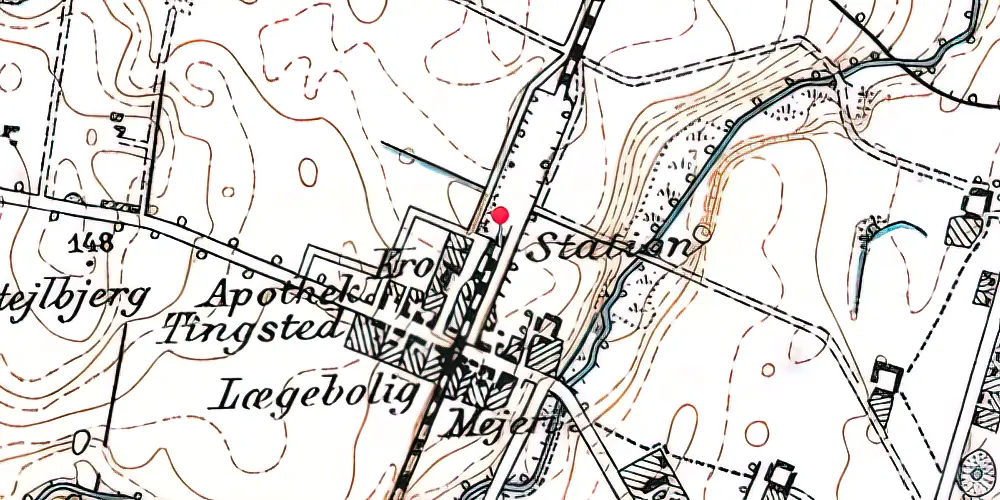 Historisk kort over Hornslet Letbanestation Historisk kort over Hornslet Letbanestation