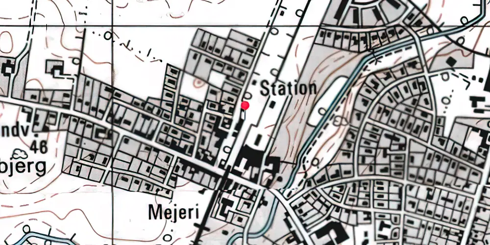 Historisk kort over Hornslet Letbanestation Historisk kort over Hornslet Letbanestation