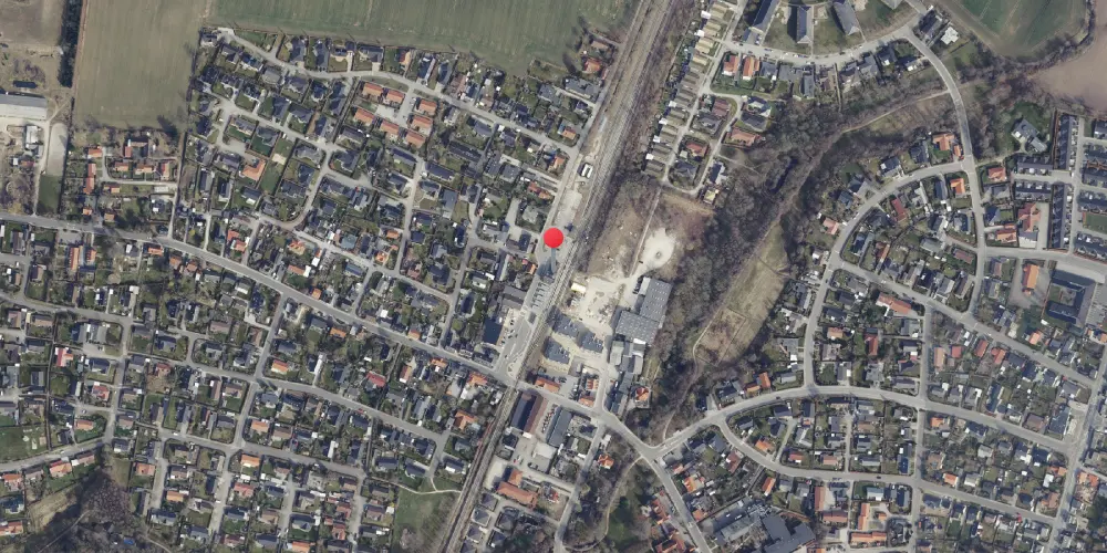 Historisk kort over Hornslet Letbanestation Historisk kort over Hornslet Letbanestation