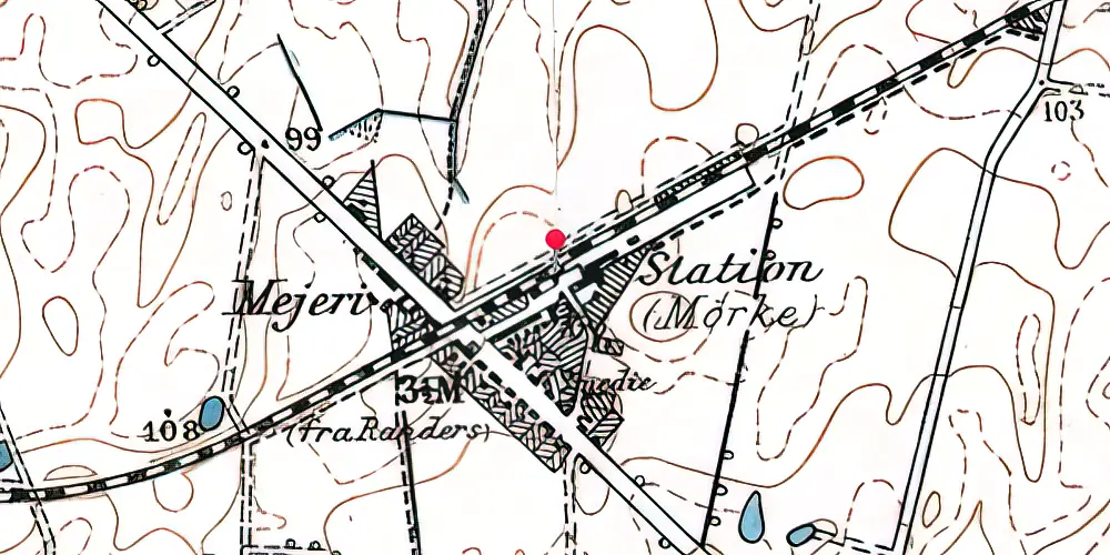 Historisk kort over Mørke Letbanestation Historisk kort over Mørke Letbanestation