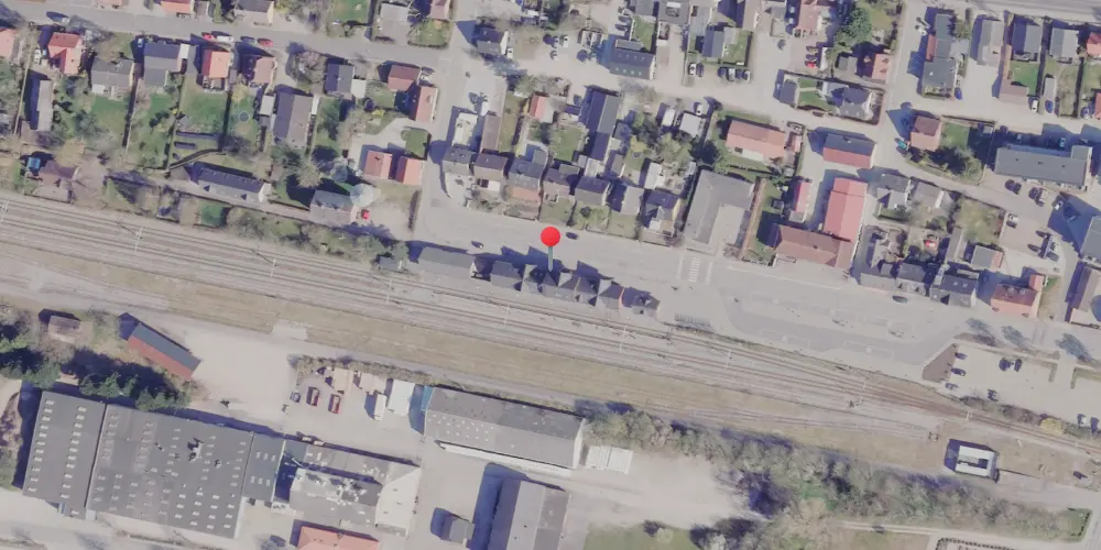 Historisk kort over Ryomgård Letbanestation Historisk kort over Ryomgård Letbanestation