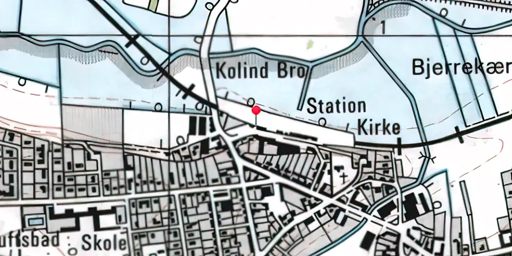 Historisk kort over Kolind Letbanestation Historisk kort over Kolind Letbanestation