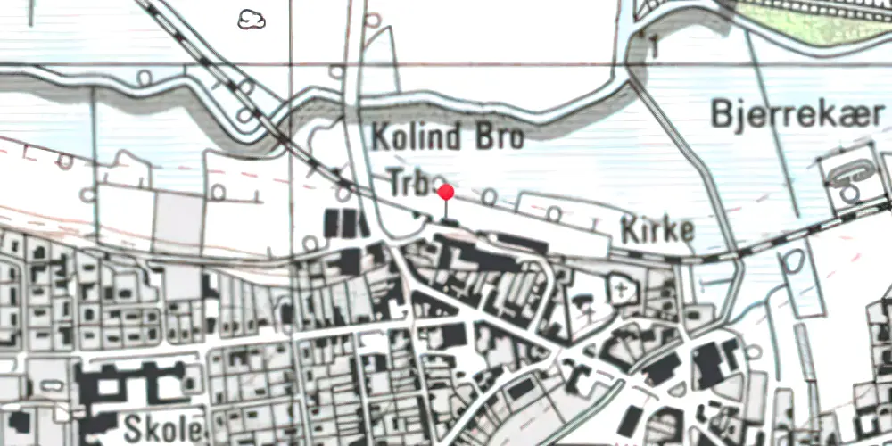 Historisk kort over Kolind Letbanestation Historisk kort over Kolind Letbanestation