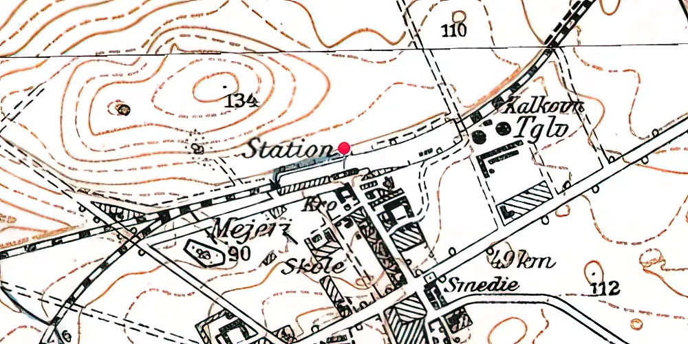 Historisk kort over Trustrup Letbanestation Historisk kort over Trustrup Letbanestation