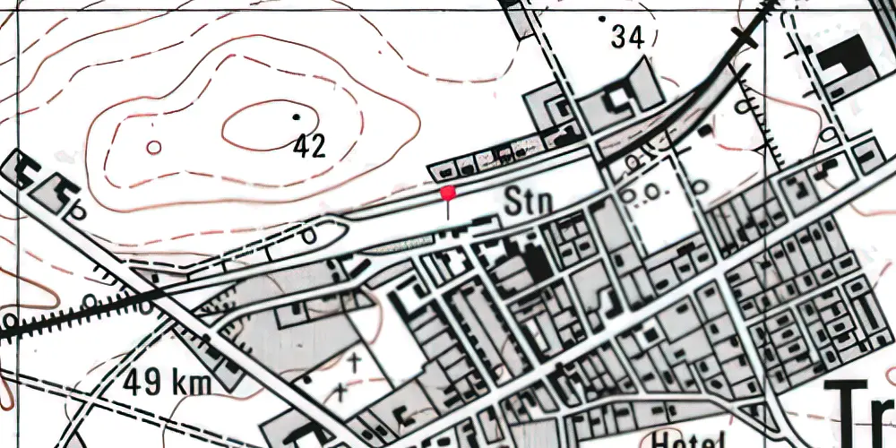 Historisk kort over Trustrup Letbanestation