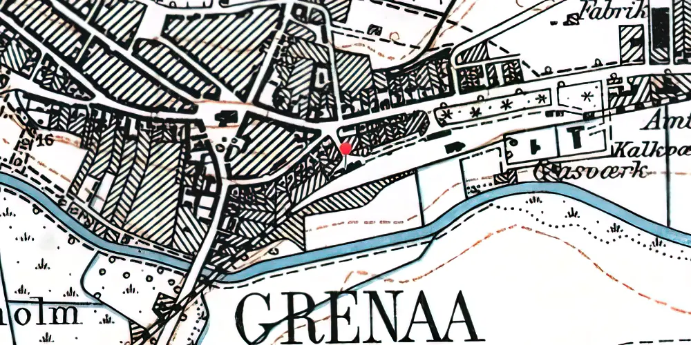 Historisk kort over Grenaa Letbanestation Historisk kort over Grenaa Letbanestation
