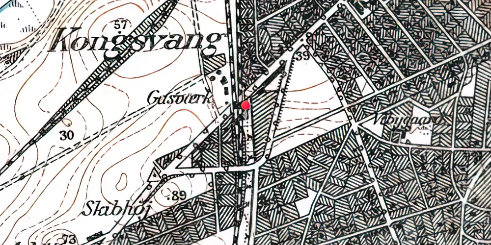 Historisk kort over Kongsvang Letbanestation Historisk kort over Kongsvang Letbanestation