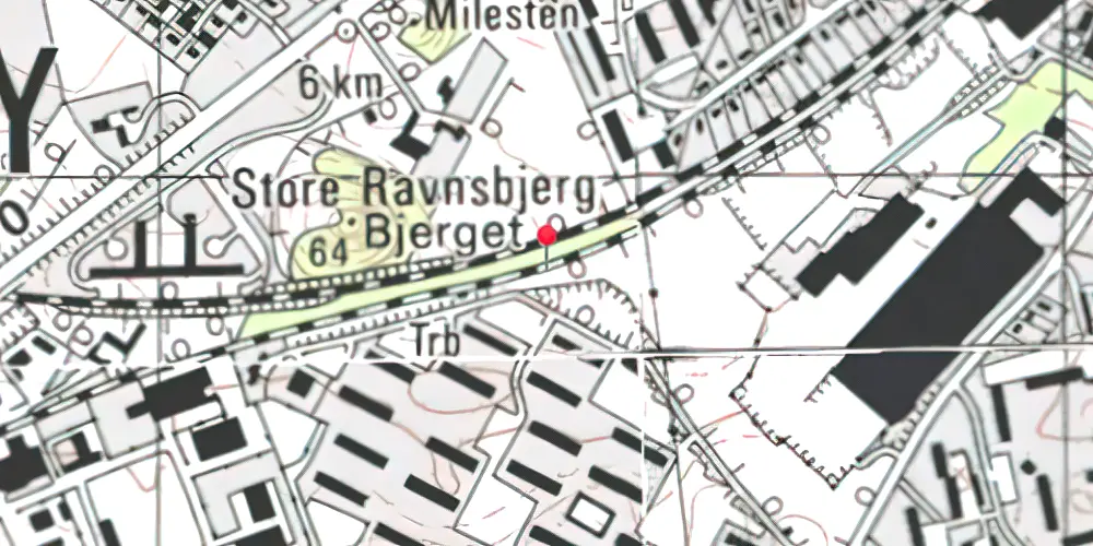 Historisk kort over Rosenhøj Letbanestation Historisk kort over Rosenhøj Letbanestation