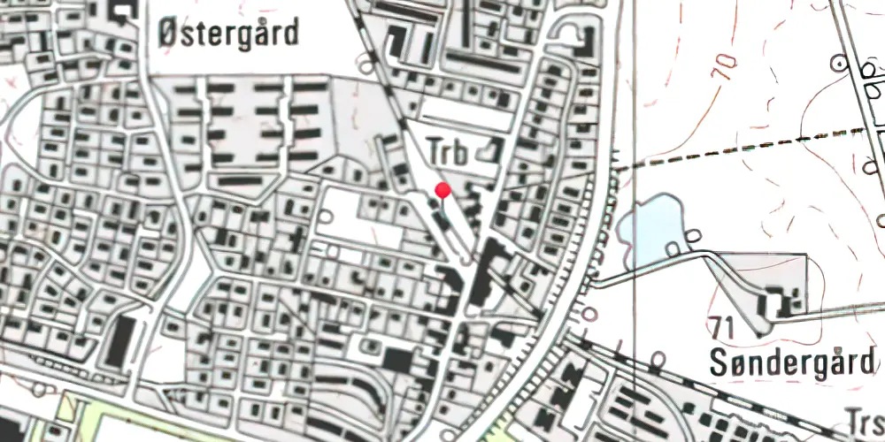Historisk kort over Tranbjerg Letbanestation Historisk kort over Tranbjerg Letbanestation