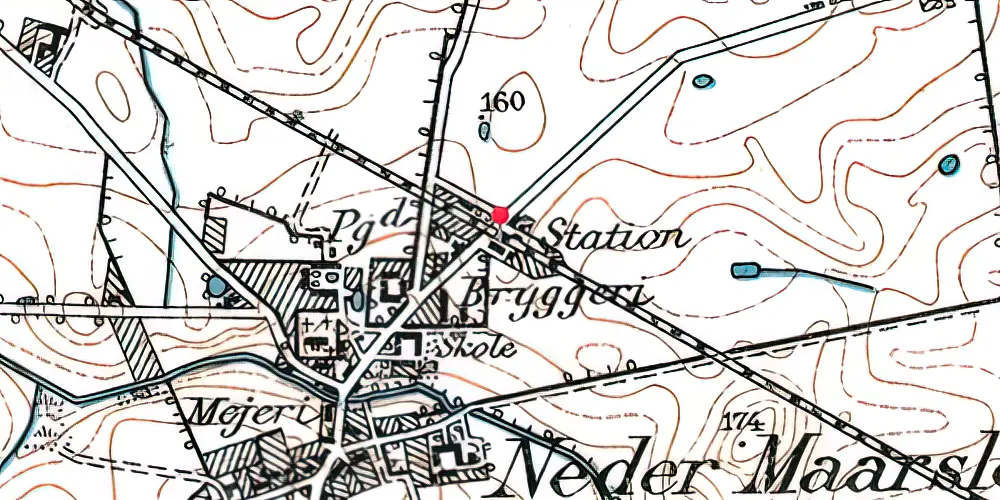 Historisk kort over Mårslet Letbanestation Historisk kort over Mårslet Letbanestation