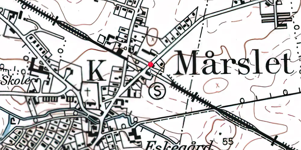 Historisk kort over Mårslet Letbanestation Historisk kort over Mårslet Letbanestation