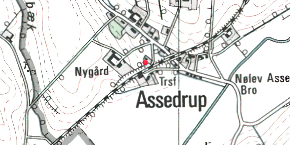 Historisk kort over Assedrup Letbanestation Historisk kort over Assedrup Letbanestation