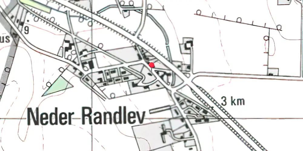 Historisk kort over Neder Randlev Billetsalgssted [1884-1892]